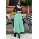 Pasaklı Giyim Kadın Kışlık Kırçıllı Kaşe Yüksek Bel Şık Uzun Kiloş Etek Yeşil 3528330