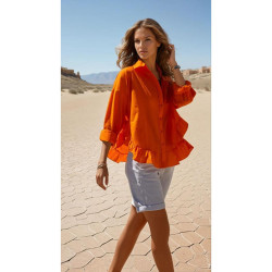 Pasaklı Giyim Kadın %100 Pamuk Gömlek 3570330 Turuncu