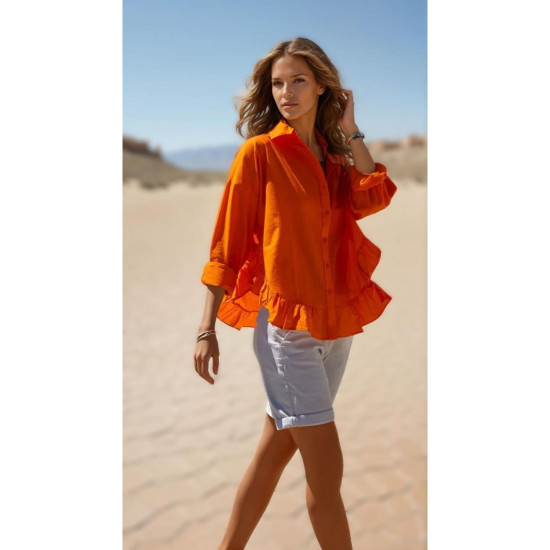 Pasaklı Giyim Kadın %100 Pamuk Gömlek 3570330 Turuncu