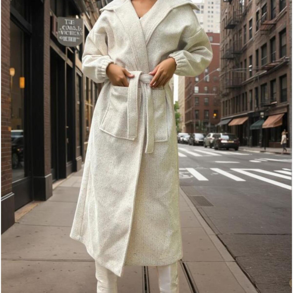 Pasaklı Giyim Balon Kol örgü Kaban 3661726 Ekru