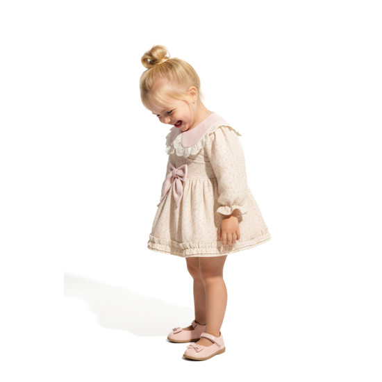 Kız Bebek Elbise Kız Çocuk Elbise Yakalı Doğum Günü Parti Düğün Özel Gün Uzun Kol Astarlı Çiçekli