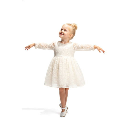 Kız Bebek Elbise Kız Çocuk Elbise Dantelli Doğum Günü Parti Düğün Özel Gün Uzun Kol Astarlı Fiyonklu