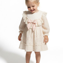 Kız Bebek Elbise Kız Çocuk Elbise Puanlı Doğum Günü Parti Düğün Özel Gün Uzun Kol Fiyonk Astarlı