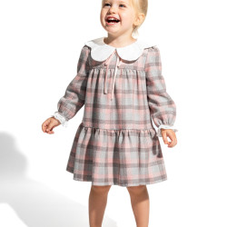 Kız Bebek Elbise Kız Çocuk Elbise Yakalı Doğum Günü Parti Düğün Özel Gün Uzun Kol Astarlı Kurdela