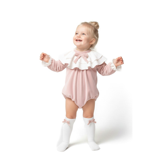 Kız Bebek Romper Kız Çocuk Romper Kadife Doğum Günü Parti Düğün Elbise Fiyonk Uzun Kol Romper