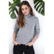 Kadın Gri Sırt Dekolteli Balıkçı Yaka İnce Triko Bluz Kazak 700-T4008-101077