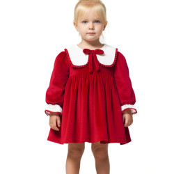 Kız Bebek Elbise Kız Çocuk Elbise Kadife Doğum Günü Parti Düğün Özel Gün Uzun Kol Astarlı Kurdela