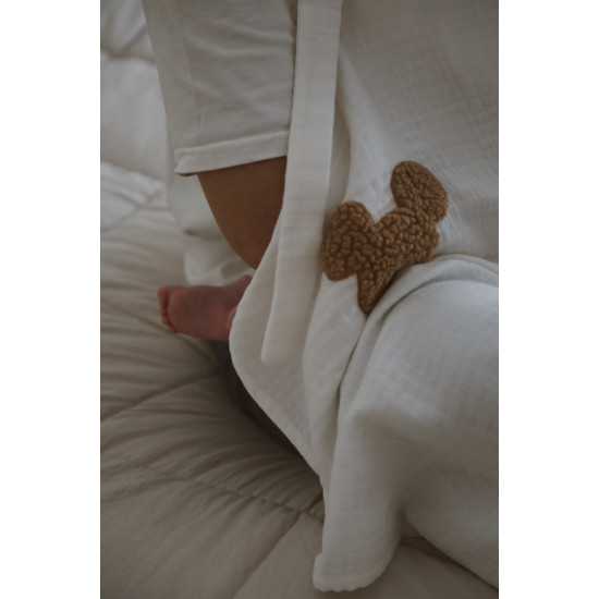 Dery Baby 4 Katlı Müslin Emzirme Önlüğü - Teddy Souris (Unisex & İç Göstermez)