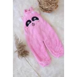 Welsoft Peluş Unisex Fermuarlı Bebek Uyku Tulumu Bebek Tulumu Çocuk Tulumu Çocuk Kostümü Pembe Siyah