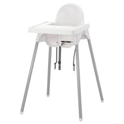 IKEA ANTILOP tepsili unisex mama sandalyesi, beyaz, 90 cm