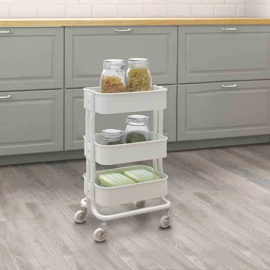 Rashult Servis Arabası , Beyaz, 38x28x65 Cm