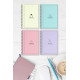 4'lü Set Çizgisiz Spiralli A5 Kalın Karton Kapak Pastel Seri 96 Sayfa Defter Çek Kopart Sayfa Mikro Perforaj