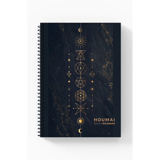 A5 Spiralli Günlük Planlayıcı 100 sayfa Yıldız Tema