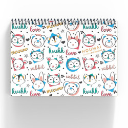 A5 Spiralli Haftalık Planlayıcı 100 sayfa Kediler Tema