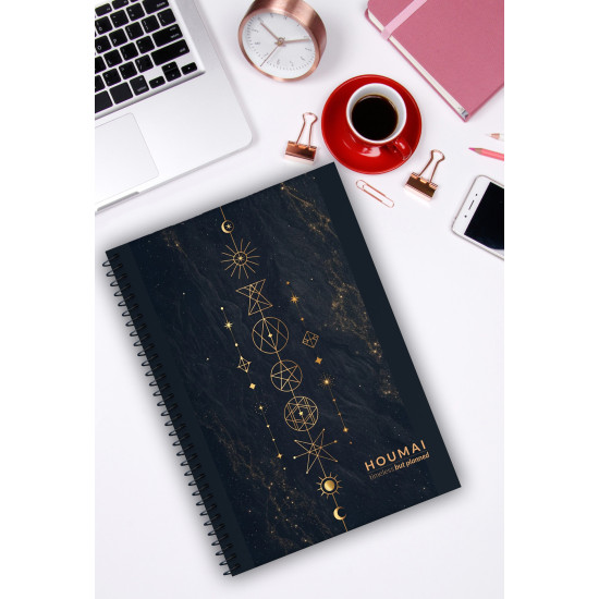 A5 Spiralli Günlük Planlayıcı 100 sayfa Yıldız Tema