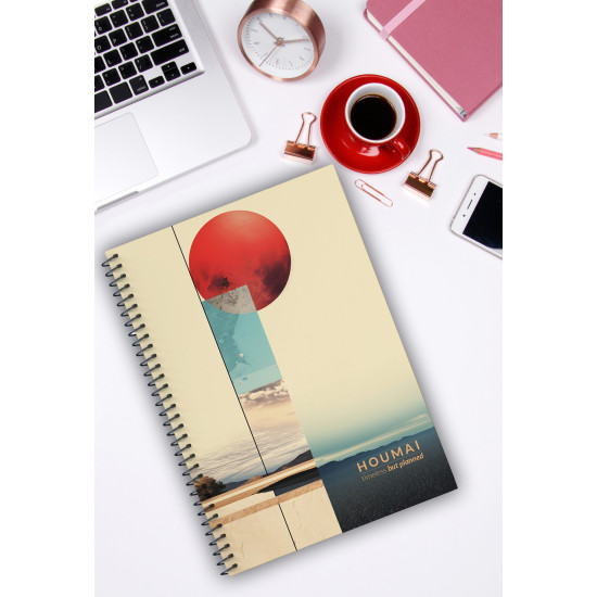 A5 Spiralli Günlük Planlayıcı 100 sayfa Gün Batımı Tema