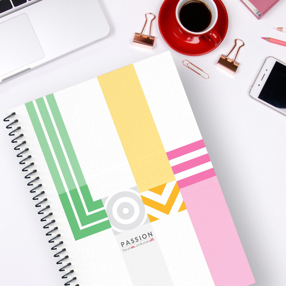 Sınav Hazırlık Ders Planlayıcı Defter A5 Ebat Spiralli TUS, TYT, AYT, KPSS, DGS,YKS,LGS Love Tema