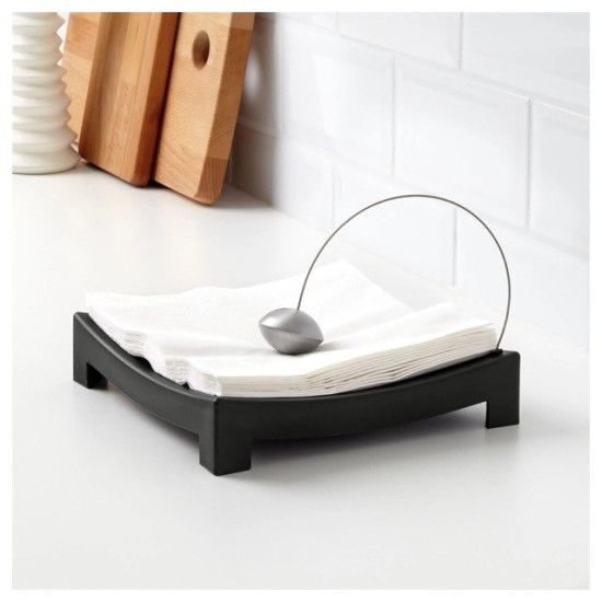 IKEA KNYCK siyah 22x22 cm peçetelik Kentsoylu