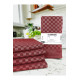 Kentsoylu Mutfak Kurulama Bezi 4 Adet Koyu Bordo - Kırmızı Damalı Desen 40x60 cm