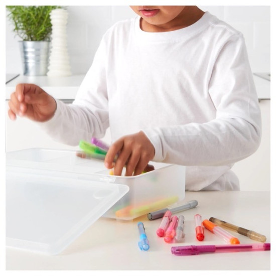 IKEA GLIS beş bölmeli saklama kutusu, şeffaf, 34x21 cm