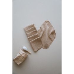 DERYBABY 25x25 cm  4 Kat  Müslin Ağız Mendili | Kahve