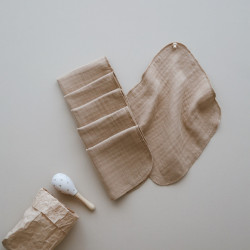 DERYBABY 25x25 cm  4 Kat  Müslin Ağız Mendili | Kahve