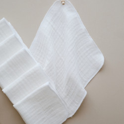 Dery Baby  25x25 cm  4 Kat  Müslin Ağız Mendili | Beyaz