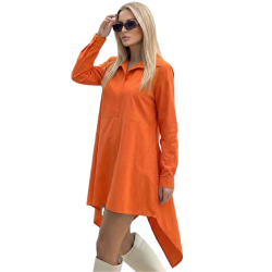Pasaklı Giyim Kadın Asimetrik Tunik Gömlek-Tesettüre Uygun 4912264 Turuncu