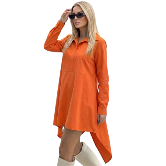 Pasaklı Giyim Kadın Asimetrik Tunik Gömlek-Tesettüre Uygun 4912264 Turuncu