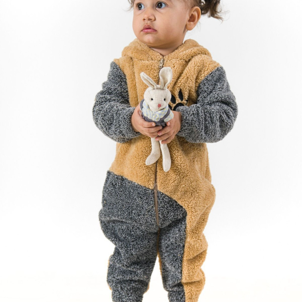 Welsoft Peluş Unisex Kışlık Bebek Takımları Çocuk Giyim Bebek Kıyafeti çocuk kostümü Sevimli Ayı