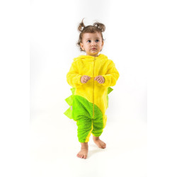 Welsoft Peluş Unisex Kışlık Bebek Takımları Çocuk Giyim Bebek Kıyafeti çocuk kostümü Yeşil Dinozor
