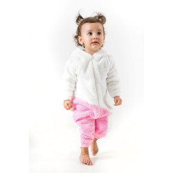 Welsoft Peluş Unisex Kışlık Bebek Takımları Çocuk Giyim Bebek Kıyafeti çocuk kostümü Pembe Tavşan