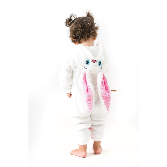 Welsoft Peluş Unisex Kışlık Bebek Takımları Çocuk Giyim Bebek Kıyafeti çocuk kostümü Pembe Tavşan
