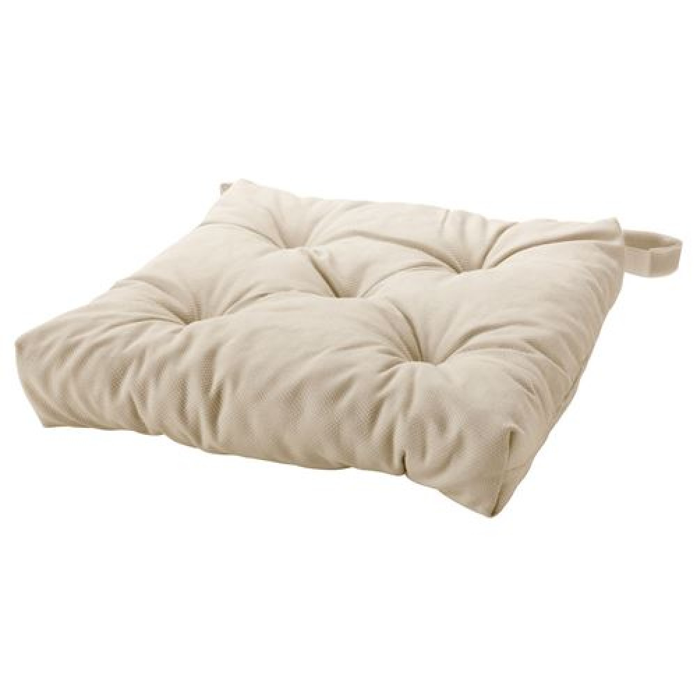 IKEA MALINDA - sandalye minderi, 40/35x38x7 cm (ekru)