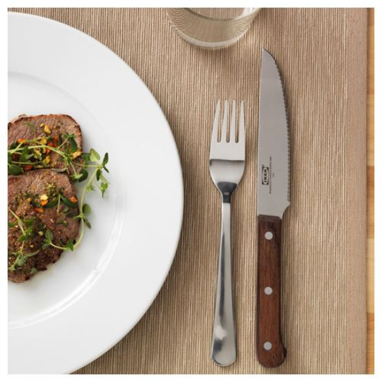 IKEA LINDRIG - biftek bıçağı seti, 24 cm (koyu kahve) koyu kahve