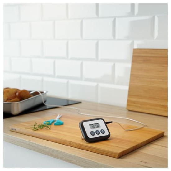 IKEA FANTAST - et termometresi/zaman ölçer (siyah)