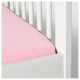 IKEA LEN - lastikli bebek çarşafı, 60x120 cm (beyaz-pembe) beyaz-pembe