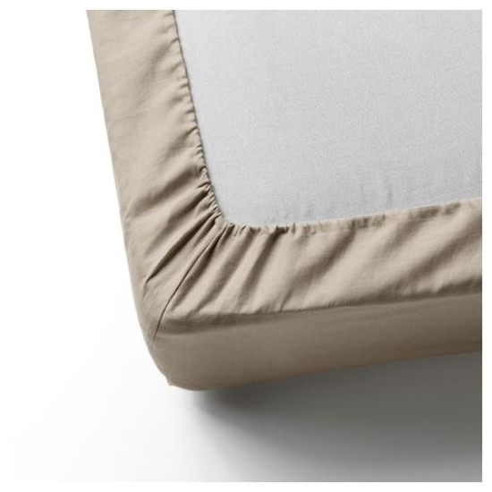 IKEA PUDERVIVA - lastikli çarşaf, 90x200 cm (natürel) natürel