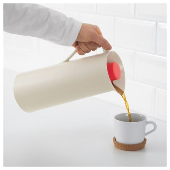 BEHÖVD - termos, 1 lt (bej-kırmızı) bej-kırmızı