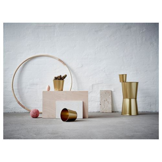 IKEA DAIDAI - çelik saksı, 19 cm (pirinç rengi)