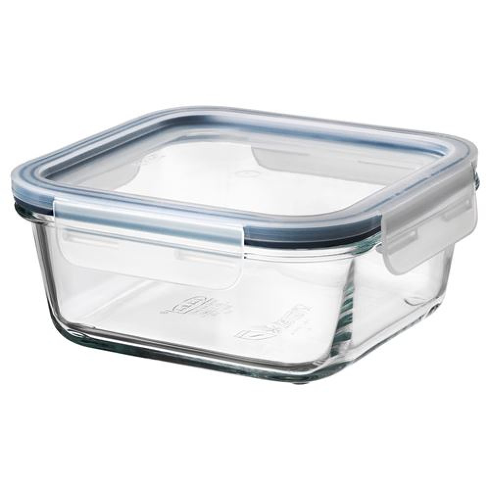 IKEA 365+ - kapaklı cam saklama kabı, 600 ml (cam-plastik)