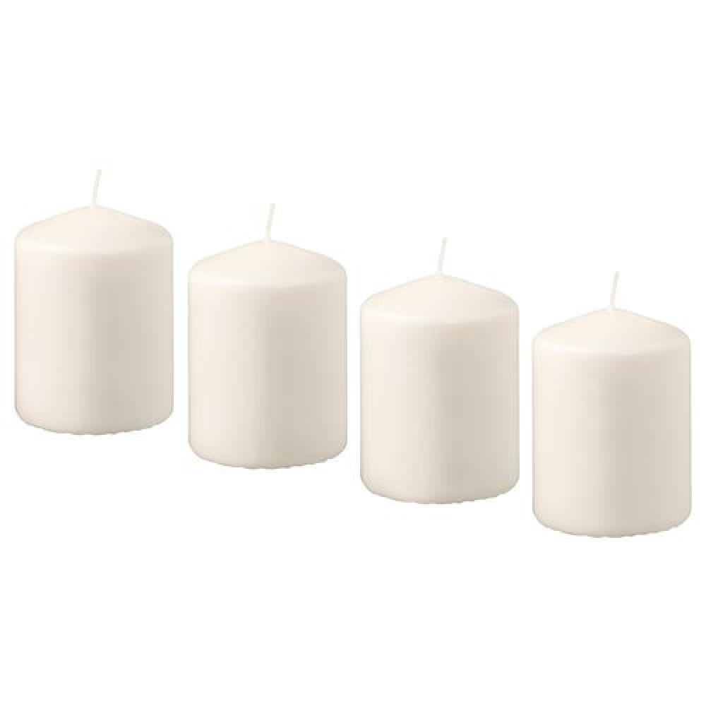 IKEA HEMSJÖ - blok mum, 15 saat (natürel)