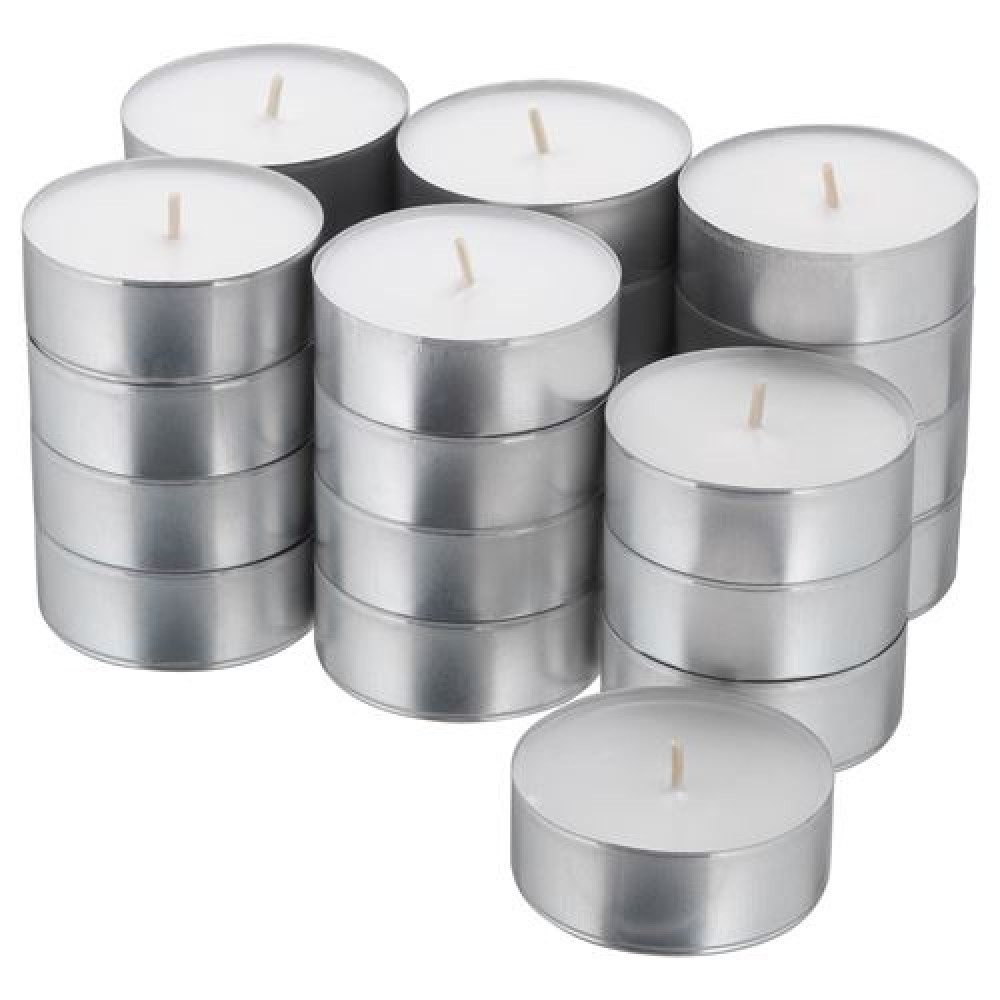 IKEA GLIMMA - tealight mum, 9 saat (beyaz)