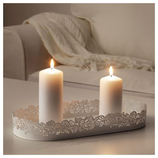 IKEA SAMVERKA - mum tabağı, 35x15 cm (beyaz)