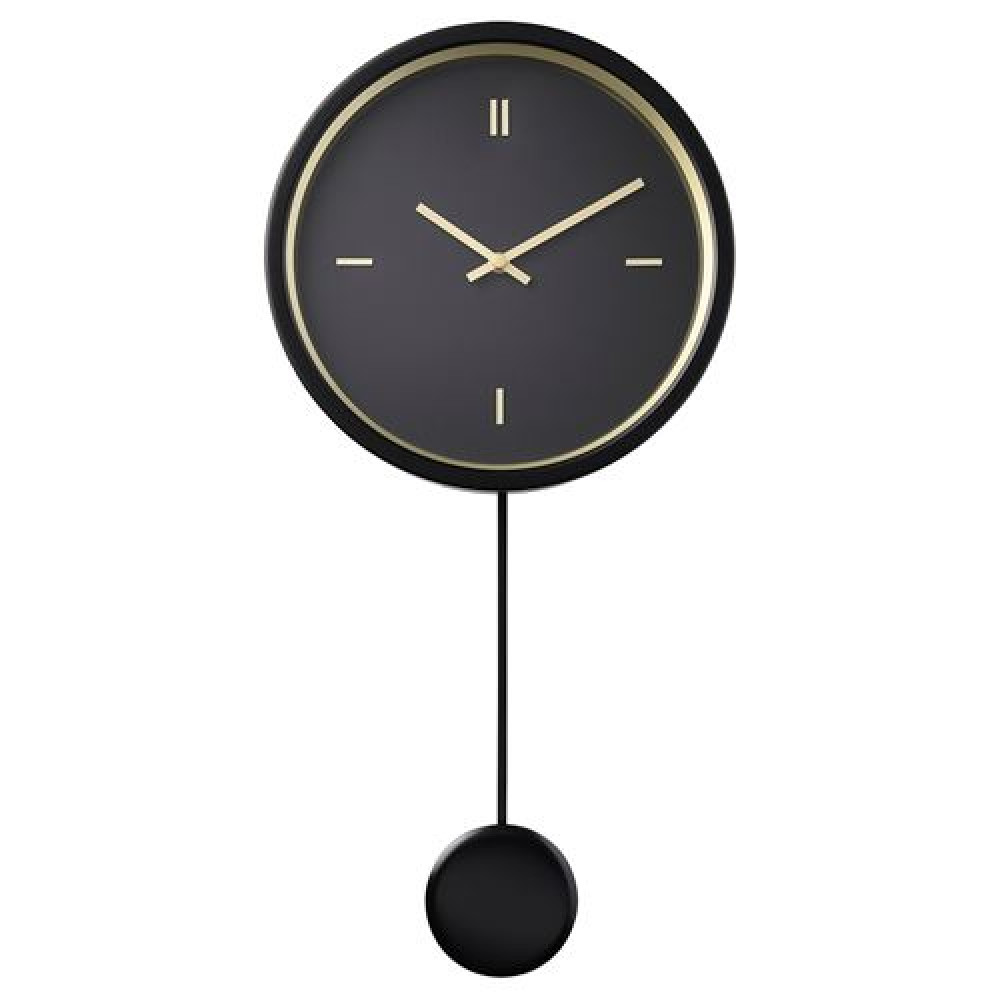 IKEA STURSK - duvar saati, 26 cm (siyah-altın rengi)