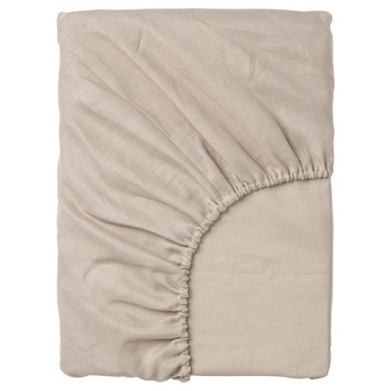 IKEA PUDERVIVA - lastikli çarşaf, 90x200 cm (natürel) natürel