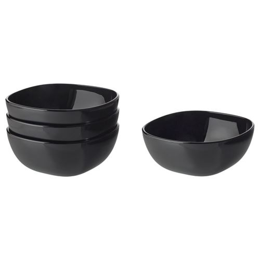 IKEA BACKIG - cam kase seti, 14 cm (siyah)