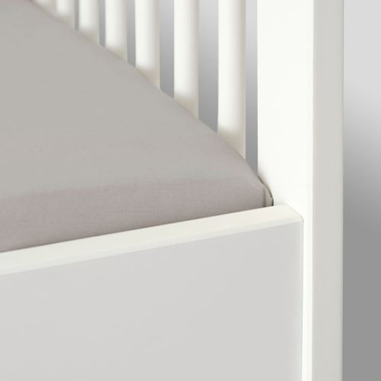 IKEA LENAST - lastikli bebek çarşafı, 60x120 cm (beyaz-gri) beyaz-gri