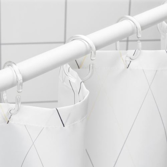 IKEA BASTSJÖN - duş perdesi, 180x200 cm (beyaz-sarı-lila)