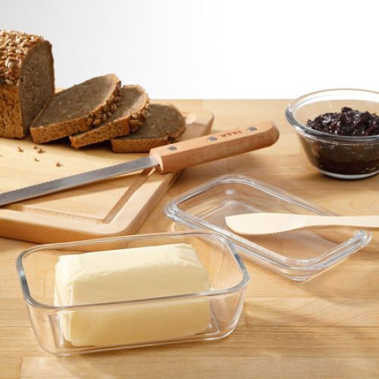 GRYNSOPP - tereyağı tabağı, 17x10x6 cm (cam)
